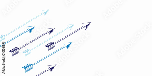 Foto Up arrows inclined graph paper growth rate development background