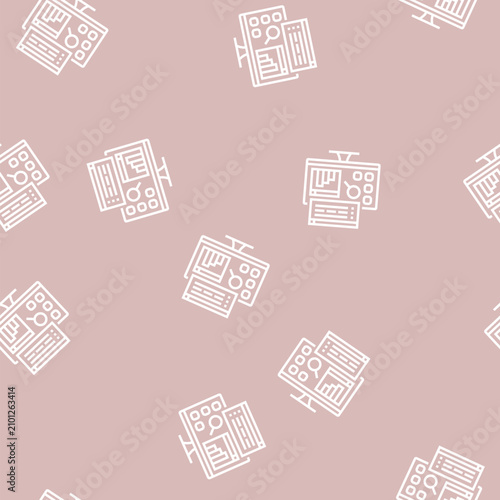 Photography desktop applications vector line seamless pattern desktop applications sign illu
