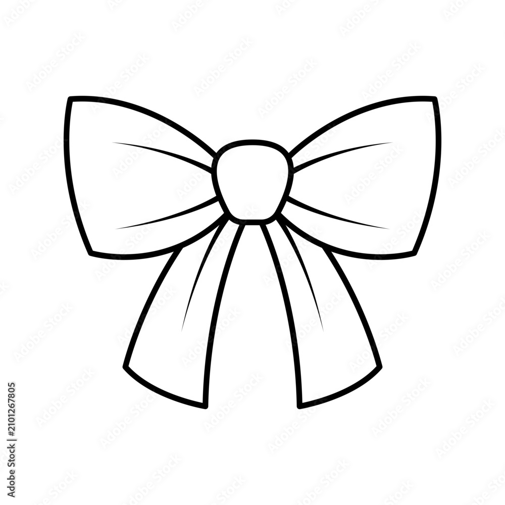 Fototapeta premium Outline Hair Ribbon Icon Illustration for decoration