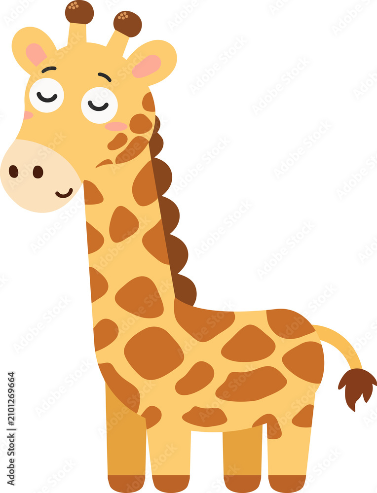 Fototapeta premium Friendly Giraffe Standing with Gentle Smile