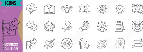 Tableau sur toile Business problem solving solution icons