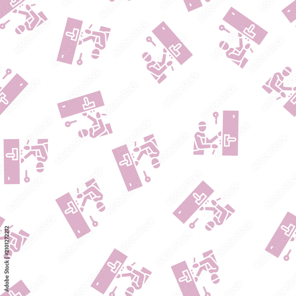 Obraz premium locksmith repairing vector glyph seamless pattern locksmith repairing sign illustration