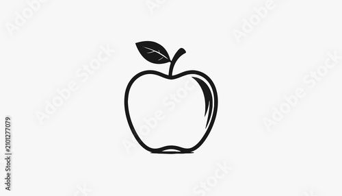 Foto Drawing of a single apple.