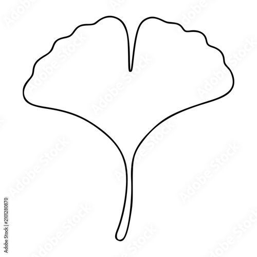 Tableau sur toile Minimalist Vector Icon of Ginkgo Leaf in Clean Line Art Style