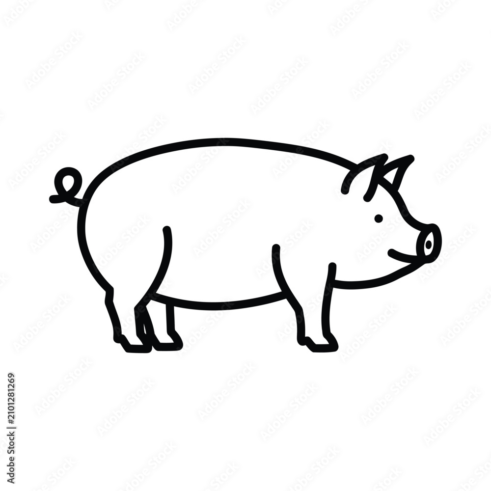 Obraz premium Simple black and white line drawing of a cat with whiskers.