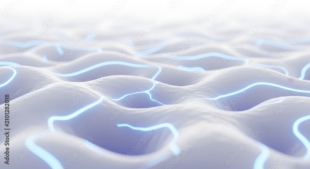 Fototapeta premium Abstract liquid wave background with glowing lines. Futuristic digital surface with light flow.