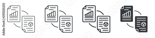 Foto Comparative Analysis Different Icon Set Simple Style Collection