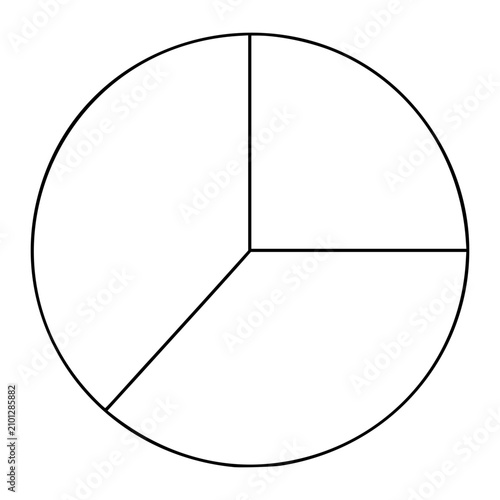 Foto Minimalist Vector Pie Chart Icon - Simple Line Drawing Statistical Graph with Th