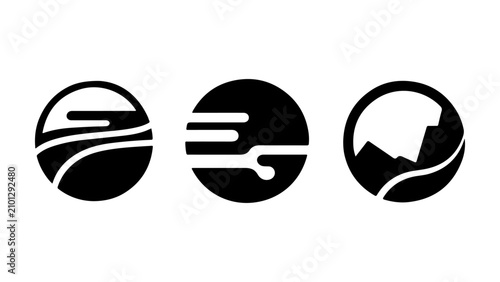Minimalist speed and streaming icons set. Flat design vector symbols for fast internet, downloads, and data transfer.