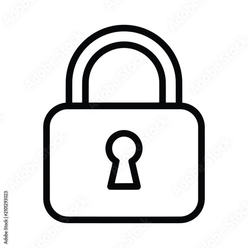 Secure padlock icon with keyhole design.