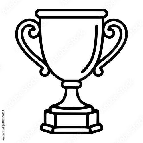 Bild auf Leinwand Hand-drawn vector illustration of a championship trophy cup with elegant handles and pedestal base, perfect for sports awards, victory celebrations, and competition themes