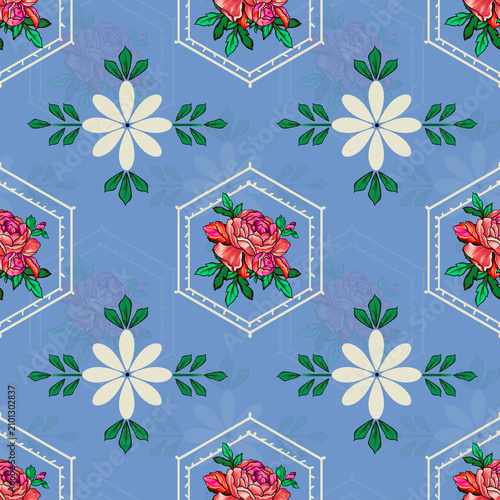 All Over Design Seamless Pattern Best Background Digital Print Textile