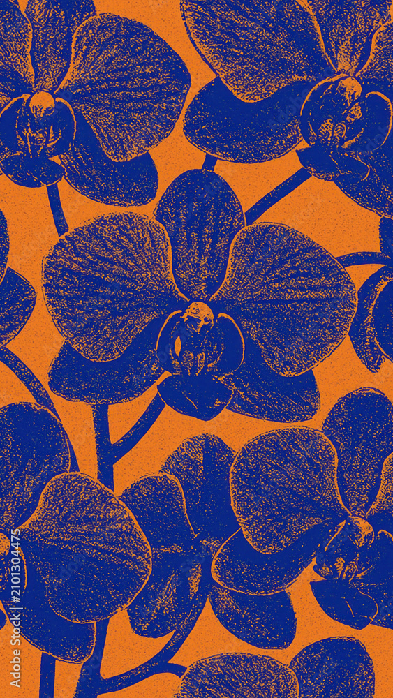 Obraz premium Vibrant orchid floral pattern mobile wallpaper