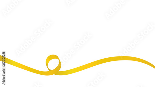 Ribbon tape, single curling ribbon, abstract fluid background design element, waving decorative dynamic line, vector illustration