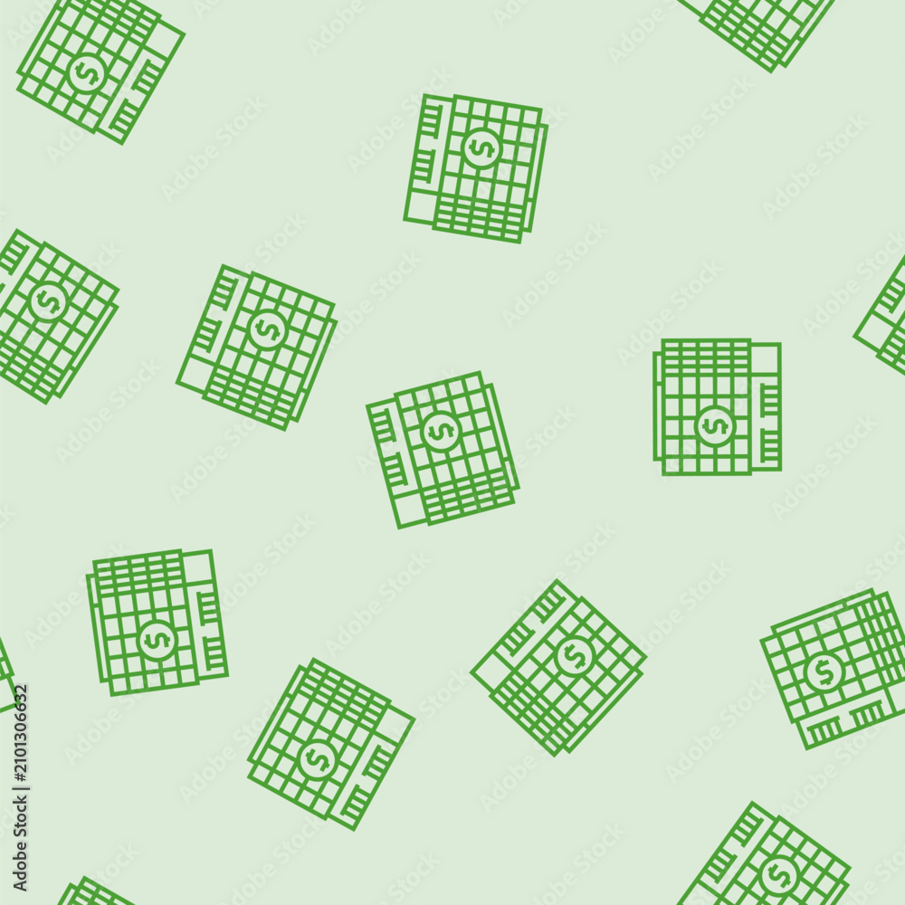 Obraz premium payment bank building vector line seamless pattern payment bank building sign illustration