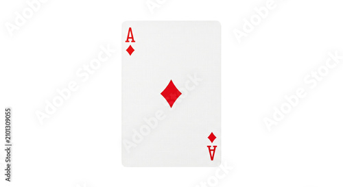 Canvas Print Ace of diamonds playing card on a white background