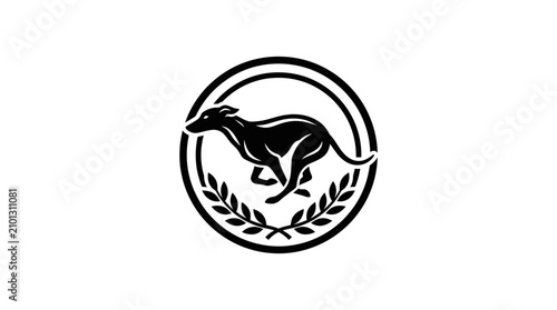 Foto Circular greyhound racing laurel logo.