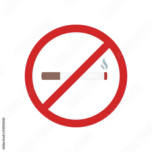 Canvastavla No Smoking Prohibition Warning Sign Symbol.