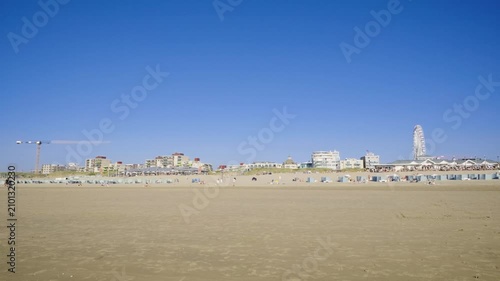 Expansive Beachfront in Noordwijk with Clear Blue Sky