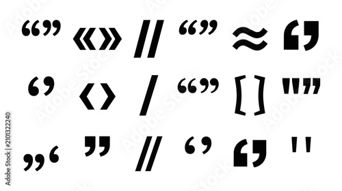 Foto Collection of typographical punctuation marks and quotation brackets with punctu