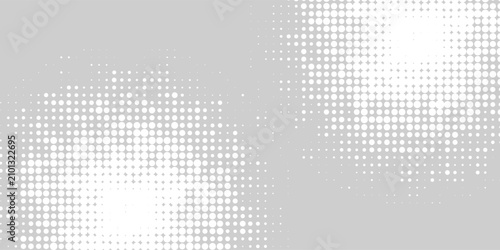Halftone gradient circles collection. Dots textured round patterns. Cartoon comic radial faded background set. Abstract pixelated elements for frame poster collage banner flyer. Vector bundle
