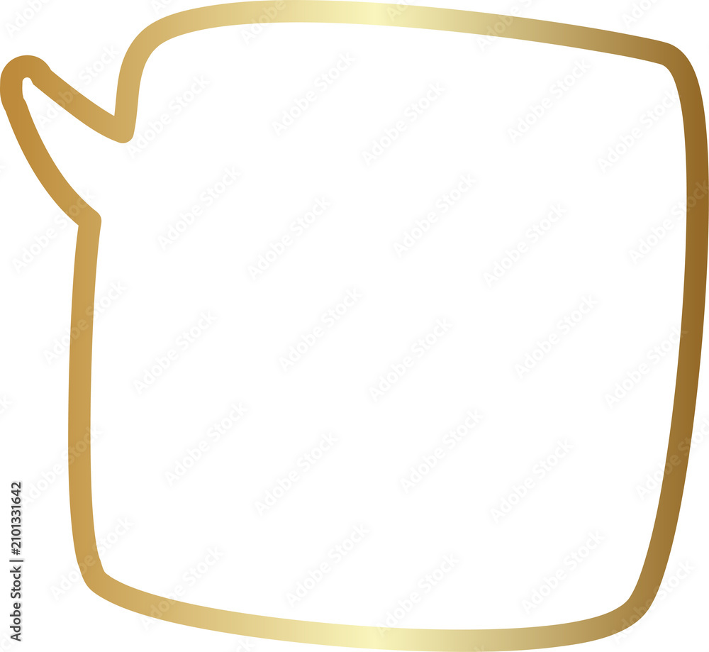 Fototapeta premium Golden speech bubble, chat, dialog, messenger