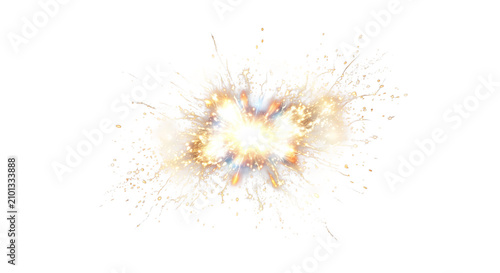 Fotografija Bright explosion of golden sparks and light bursts on a dark background