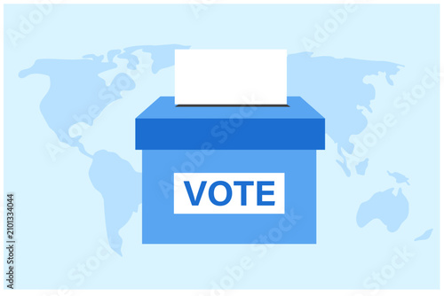 Election and voting rights concept, vote ballot box, paper vote into the box. Democracy, Freedom of speech, justice voting vector illustration
