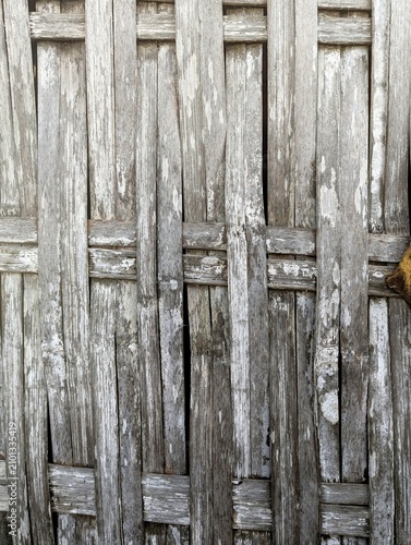 Принти на полотні Old Weathered Woven Bamboo Wall Texture Rustic Background