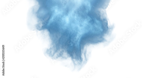 Foto Abstract blue nebula with glowing particles and wispy smoke effects