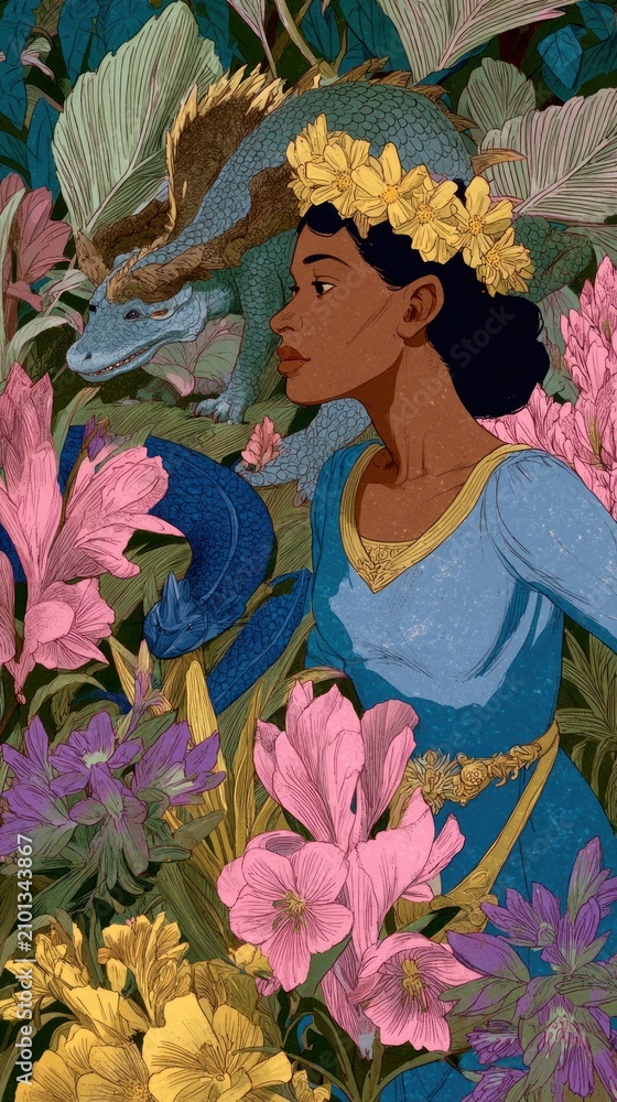 Obraz premium Black woman creatures mobile wallpaper