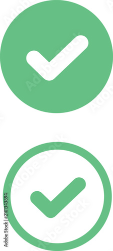 Simple green checkmark vector icon