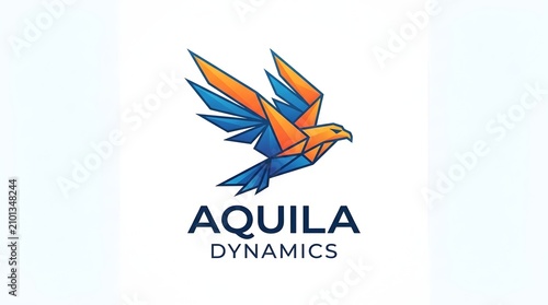 Abstract eagle logo design with sharp geometric lines and vibrant colors