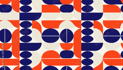 Decorative Geometric Texture with Bold Modern Curves and Contemporary Seamless Abstract Composition