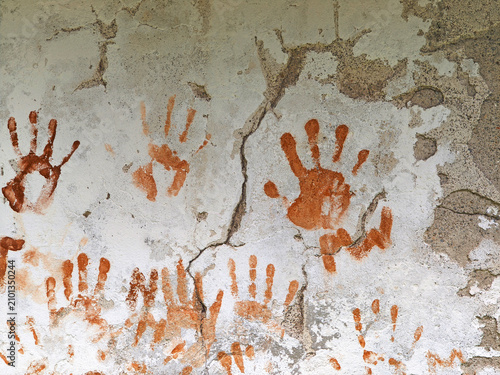 Canvastavla Traces of people of the 21st century.