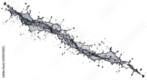 Foto Dynamic water splash frozen in motion with droplets and waves