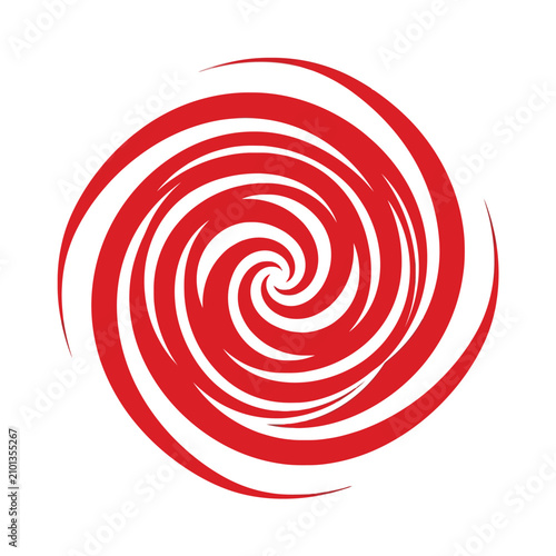 Quadro su tela Isolated red vortex spiral, swirling motion, abstract hypnotic pattern, energeti