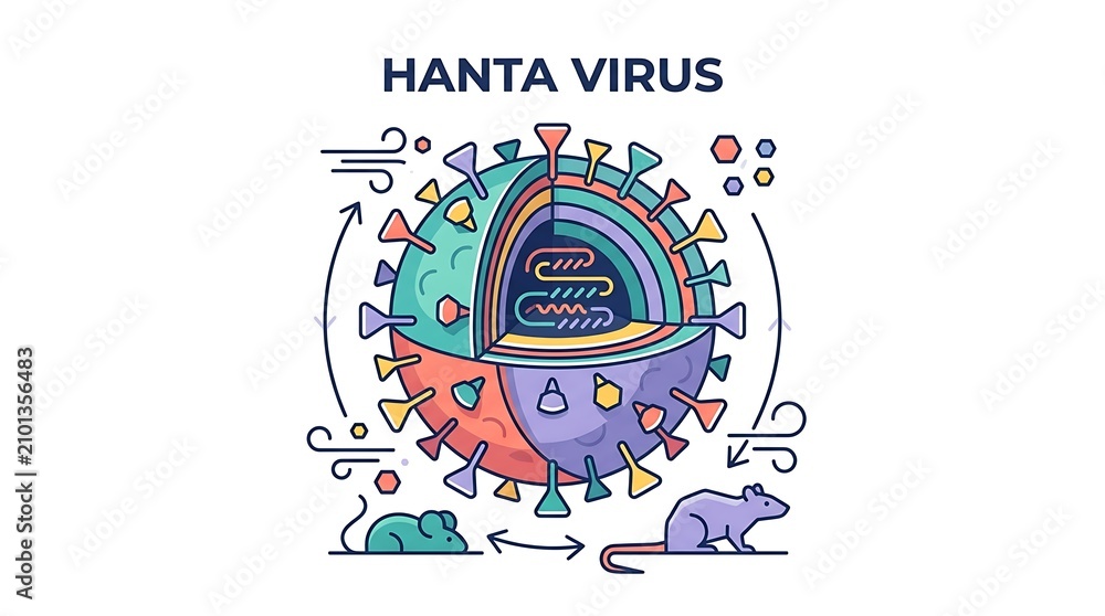Fototapeta premium Hanta virus infection transmission through rodents and vectors