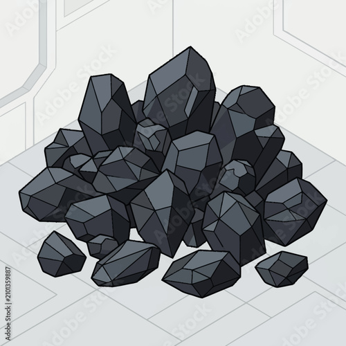 Dark Gray Rock Mineral Cluster.