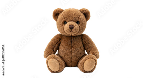 Fotografija Classic brown teddy bear sitting on a clean white background