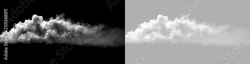 Fotografie Isolated white cumulus cloud on transparent background