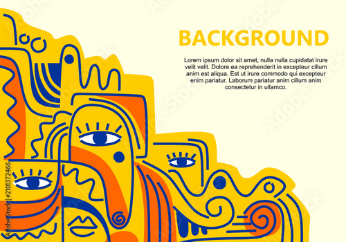 Modern abstract background featuring stylized geometric faces