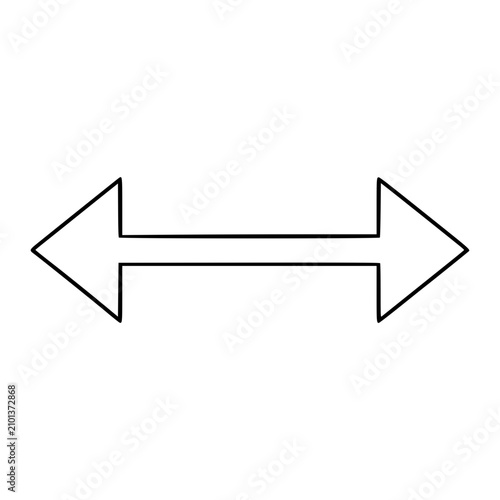 Konstfotografi Hand drawn vector icon of double arrow pointing left and right, minimalist outli
