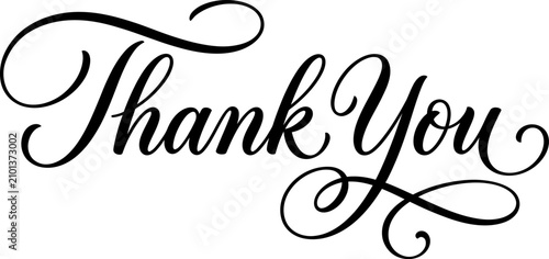 Elegant 'thank you' calligraphy perfect for cards gifts appreciation expressions