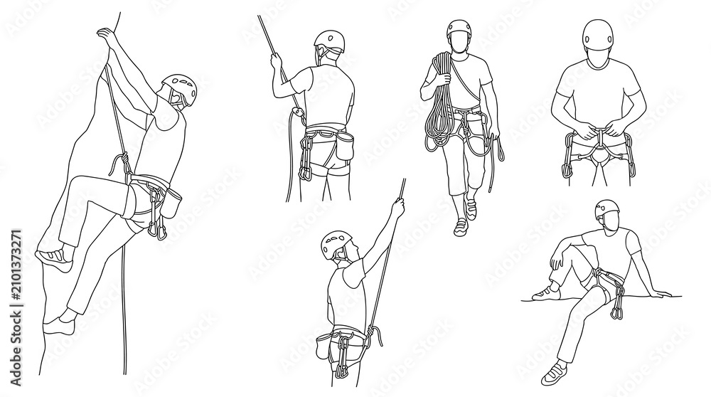Obraz premium Set of black dotted line silhouettes of people in various poses, abstract human figures for architectural scales or digital composition