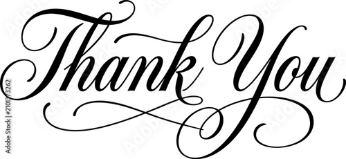 Elegant 'thank you' calligraphy perfect for cards gifts appreciation expressions