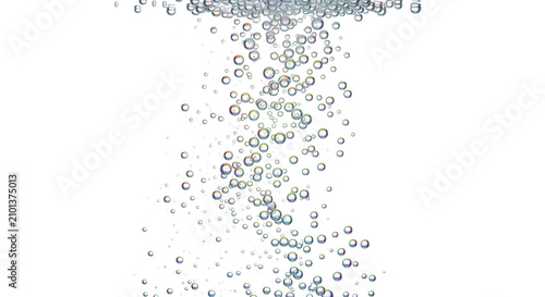 Cuadro en lienzo Abstract pattern of many small clear bubbles rising in clear liquid