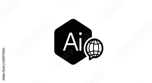 Adobe Illustrator logo paired with a global communication speech bubble icon for EDITORIAL USE ONLY
