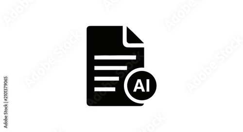 AI File Icon Representing Artificial Intelligence Document Format and Adobe Illustrator Graphic Software File Extension