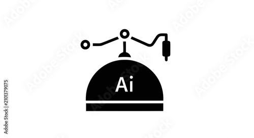 Adobe Illustrator Ai File Format Graphic Design Icon in Minimalist Black and White Vector Style